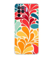 PrintiFy Oppo A94  ile Uyumlu 1mm Slim Fit Retro Renkler 5 Baskılı Şeffaf  Kılıf