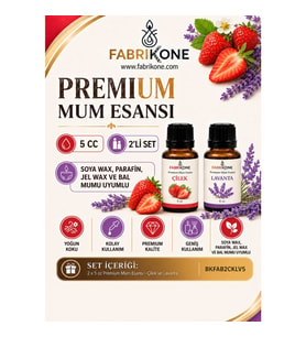 Premium Mum Esansı 5 cc 2'li Set - Çilek, Lavanta - Soya Wax, Parafin, Jel Wax ve Bal Mumu Uyumlu BKFAB2CKLV5
