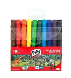 Pritt Keçeli Kalem Fırça Uçlu 10Lu