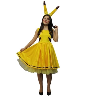 Yetişkin Bayan Pikachu Kostümü
