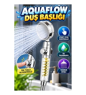Start Stop Kontrollü Basınçlı El Duşu Su Tasarruflu Yağmur Akışlı Duş Başlığı