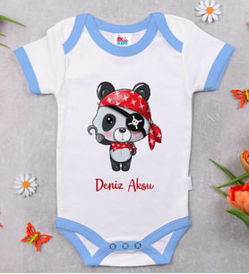 BK Kids Kişiye Özel Mavi Bebek Body Zıbın - Model 179