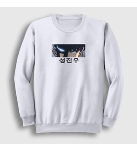Presmono Unisex Beyaz Arise Sung Jinwoo Solo Leveling Sweatshirt 434622tt (Beyaz)