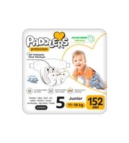 Paddlers Protection Bebek Bezi 5 Numara Junior (11-18 Kg) 152 Adet – Ekstra Jumbo Set, Maksimum Koruma
