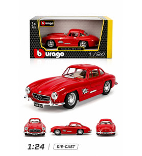 1:24 Mercedes-Benz 300 SL 1954 Kırmızı Diecast Model Araba