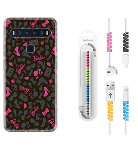 TCL 10L 10 Plus 10SE 20E 20SE 30SE L7 Kılıf Kablo Koruma Spiral Silikon Barbie and Shoes 1413