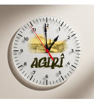 Agirî Ağrı Şehri İshak Paşa Sarayı Tasarımlı Duvar Saati (Krem)