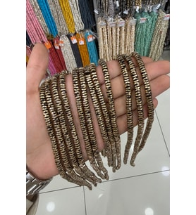 Hematit Taşı Rondela Kesim 6x1mm Doğal Taş Dizi