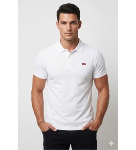 polo yaka erkek beyaz pamuk T-shirt
