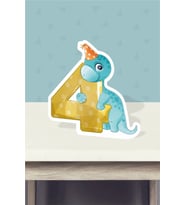 Baby Dinozor Temalı Ayaklı Rakam Panosu - 4 Yaş (40 cm)