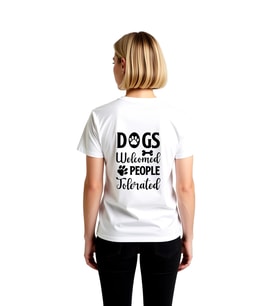 Köpekler Hoşlanılır İnsanlar Tahammül Edilir Baskılı Kadın Tişört