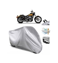 Dyna Low Rider Fxdlı  Arka Çanta (bağlantı Tokalı) Uyumlu SolarBlock  Motosiklet Brandası Örtüsü (Siyah)
