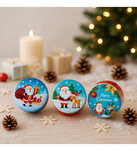 3 Adet Yılbaşı Metal Kutuda Noel Baba Kokulu M