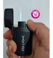 SEVGİLİLER  GÜNÜNE ÖZEL İSİM BASKILI TURBO PÜRMÜZLÜ - JET ÇAKMAK  ( RÜZGARDA SÖNMEZ )  GAZLI (Siyah)