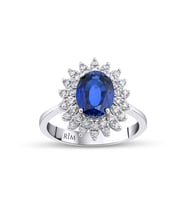 3.00 Karat Laboratuvar Pırlanta Safir Yüzük - HRD Sertifikalı