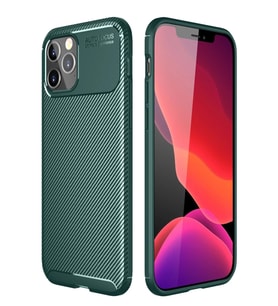 iPhone 11 Pro Max Kılıf Auto Focus Karbon Kapak - Yeşil