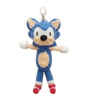 Maskot Sonic Amigurumi Organik Anahtarlık Oyuncak