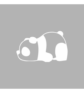 Bıkmış Panda Araba Sticker siyah 15x9 CM (Beyaz)