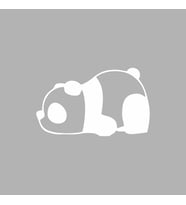 Bıkmış Panda Araba Sticker siyah 15x9 CM (Beyaz)