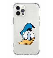 Apple iPhone 12 ProMax Uyumlu Köşe Korumalı Antişok  Kapak Donald Duck Tasarımlı Şeffaf  Kılıf