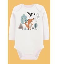 Organik Baskılı Pamuklu Unisex Bebek Body UZUNE209