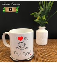 Tanem I Love You Romantik Çöp Adam - Porselen Kupa