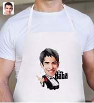 BK Gift Kişiye Özel Godfather Baba Karikatürlü Beyaz Mutfak Önlüğü-2