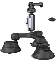 Hero 13/12 için CapLock üçlü vantuz tutucu, DJI Osmo 360/Action 6/Pocket 4/3 için, 1/4"-20 dişli adaptörlü, Insta360 Ace Pro 2/X5/ONE RS için aksiyon kamerası