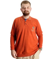 Mode XL Büyük Beden Erkek Sweat Polo Selanik Classic Sport 23444 Kiremit