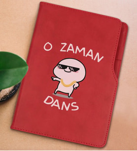 BK Gift O Zaman Dans Tasarımlı Kırmızı Termo Deri Not Defteri 15x21cm-1