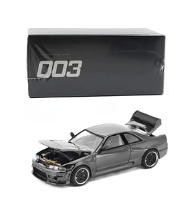 Pop Race Nissan Skyline GT-R R33 Dark Chrome (1:64) - PRDC003