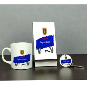 Uzman Üçlü Set (Kupa + Telefon Standı + Anahtarlık) 001