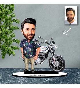 Kişiye Özel Karikatür MOTORSİKLET tasarım Karikatür Biblo b14