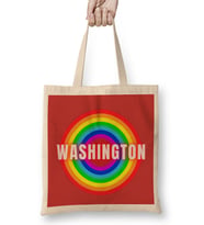 Washington Vintage Retro Rainbow Style Bez Çanta Uzun Saplı
