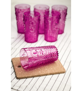 Akrilik Pembe 6'Lı Uzun Bardak & Su Meşrubat Bardağı 750 Ml ( Büyük Boy & Cam Değildir )