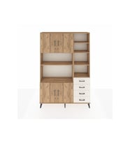 Arges Dolap 9 Raflı 4 Çekmeceli 4 Kapaklı 132x30x195 Çam-Çam/Aytaşı