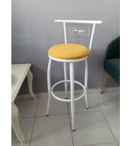 aldagelsin Sırtlı Dekoratif Bar Tabure Ak Inci