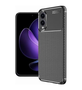 Coverzone Samsung Galaxy S25 Edge ?le Uyumlu K?l?f Karbon Del�x Tpu Silikon (Siyah)