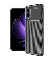 Coverzone Samsung Galaxy S25 Edge ?le Uyumlu K?l?f Karbon Del�x Tpu Silikon (Siyah)