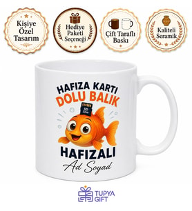 Her Şeyi Unutanlara Hafıza Kartı Dolu Balık Hafızalı Esprili Kupa Hediye Bardak