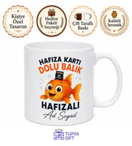 Her Şeyi Unutanlara Hafıza Kartı Dolu Balık Hafızalı Esprili Kupa Hediye Bardak