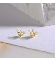 14 Ayar Altın Taşlı Taç Küpe 0,90 gr