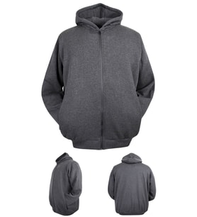 Erkek Büyük Beden 105 - 185 Kilo Arası İçin Uygun Kapüşonlu 3 İplik Şardonlu Kışlık Kalın Sweat Mont (Füme)