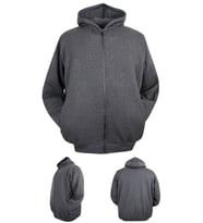 Erkek Büyük Beden 105 - 185 Kilo Arası İçin Uygun Kapüşonlu 3 İplik Şardonlu Kışlık Kalın Sweat Mont (Füme)
