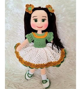 Güz Çiçeği Bebek Amigurumi Organik Oyuncak