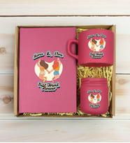BK Gift Kişiye Özel İsimli DTF Best Friend Temalı Leylak Defter & Kahve Fincanı & Mum Hediye Seti-6, Arkadaşa Hediye, Doğum Günü Hediyesi