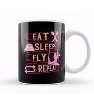 Funny Eat Sleep Fly Repeat Aerial Yoga Silks Kupa Bardak Porselen