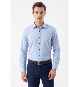 Erkek Slim Fitt Uzun Kol % 100 Pamuk Gömlek 2429 BGL-ST05603