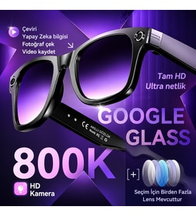 W610 AI Akıllı Kamera Gözlüğü 4K WiFi Bluetooth 5.3 Sony 8MP Kamera, GPT Destekli Sesli Asistan, Fotoğraf & Video Çekimi