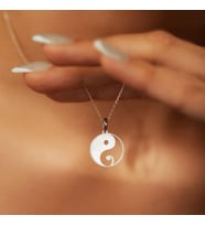 Kişiye Özel Yin Yang Tasarım Kolye 925K Gümüş